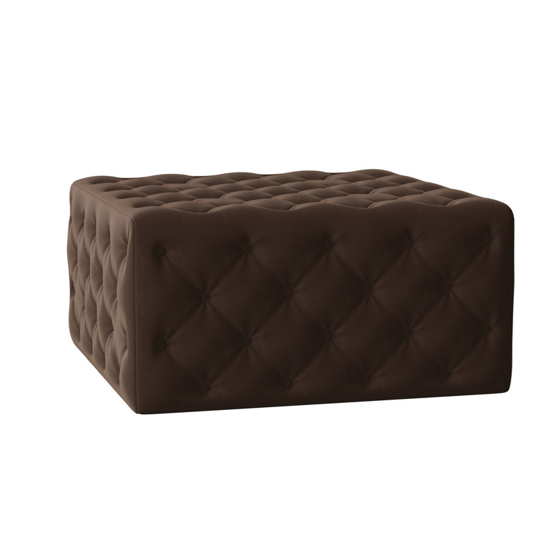 Repose-pieds de cocktail carré capitonné 37 "Liv, Chocolat Sachi