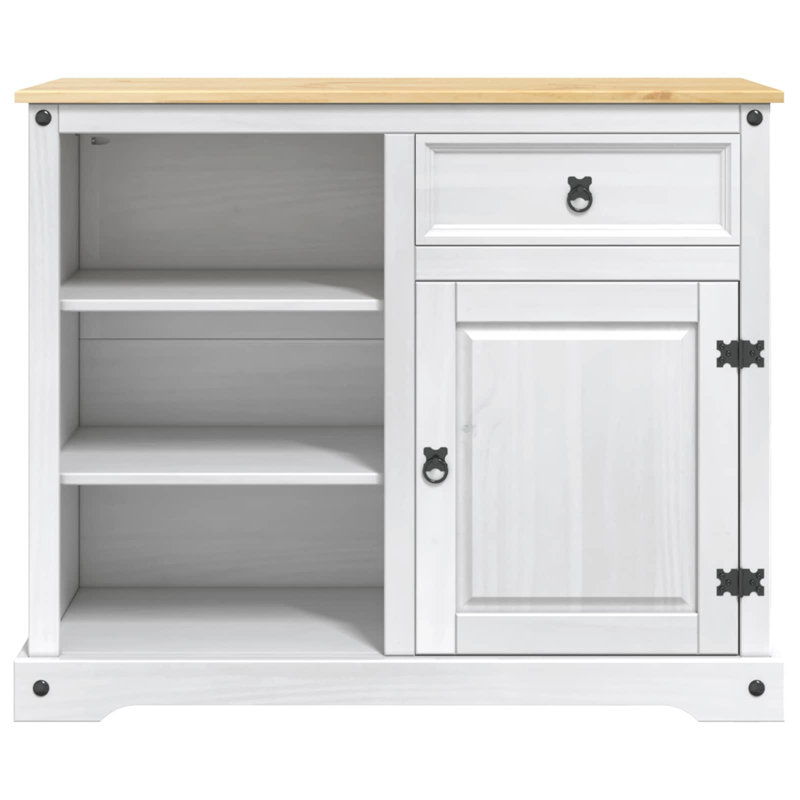 Solid Wood Kitchen Island, White