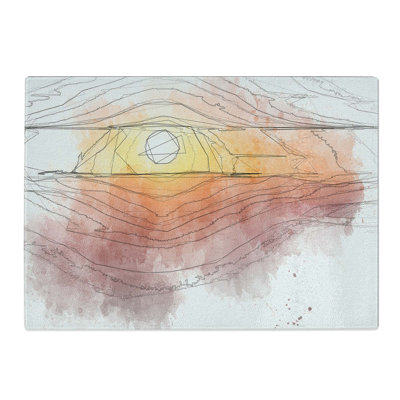 Tempered Glass Sunset over the Hills Chopping Board