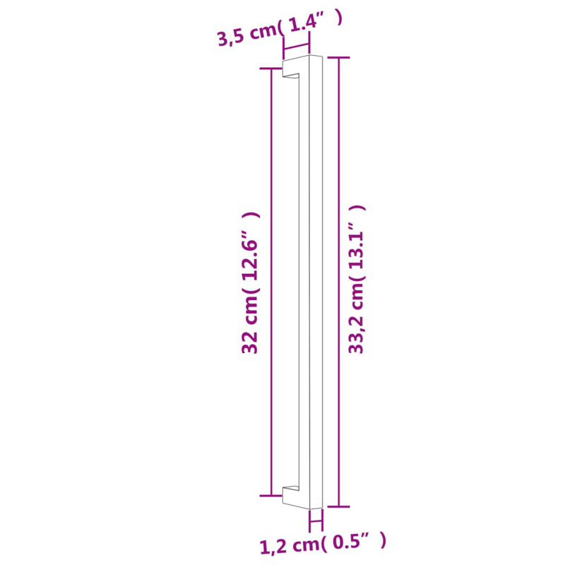 Metro Lane Cabinet Handles 10 Pcs Stainless Steel, gold, 320 mm
