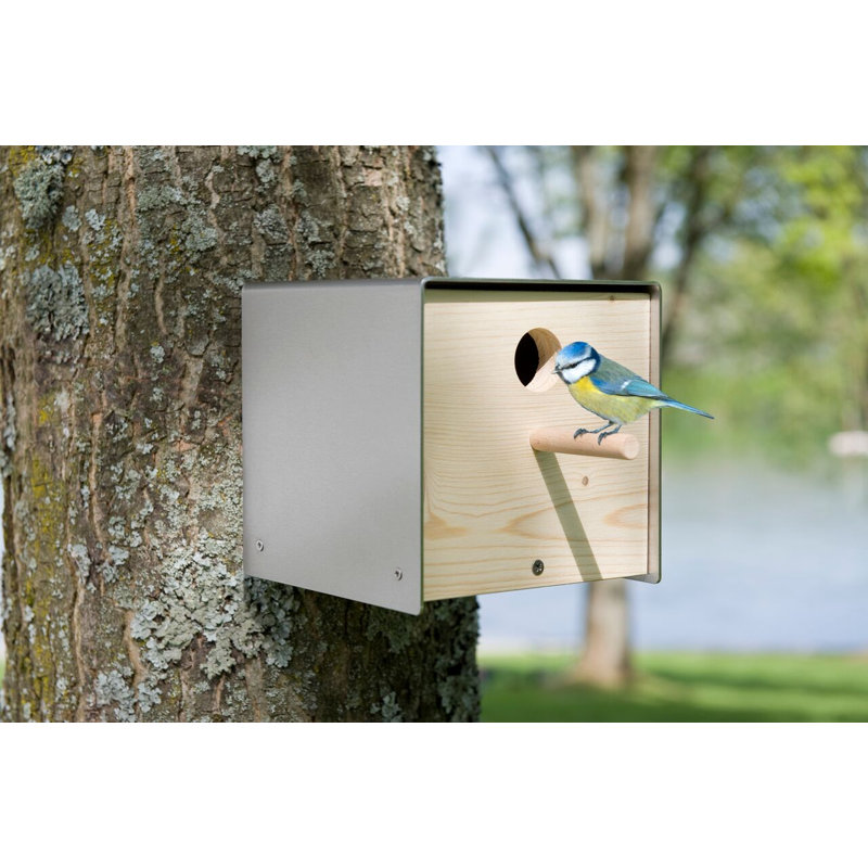 Nesting Box Mounted Birdhouse, Natural