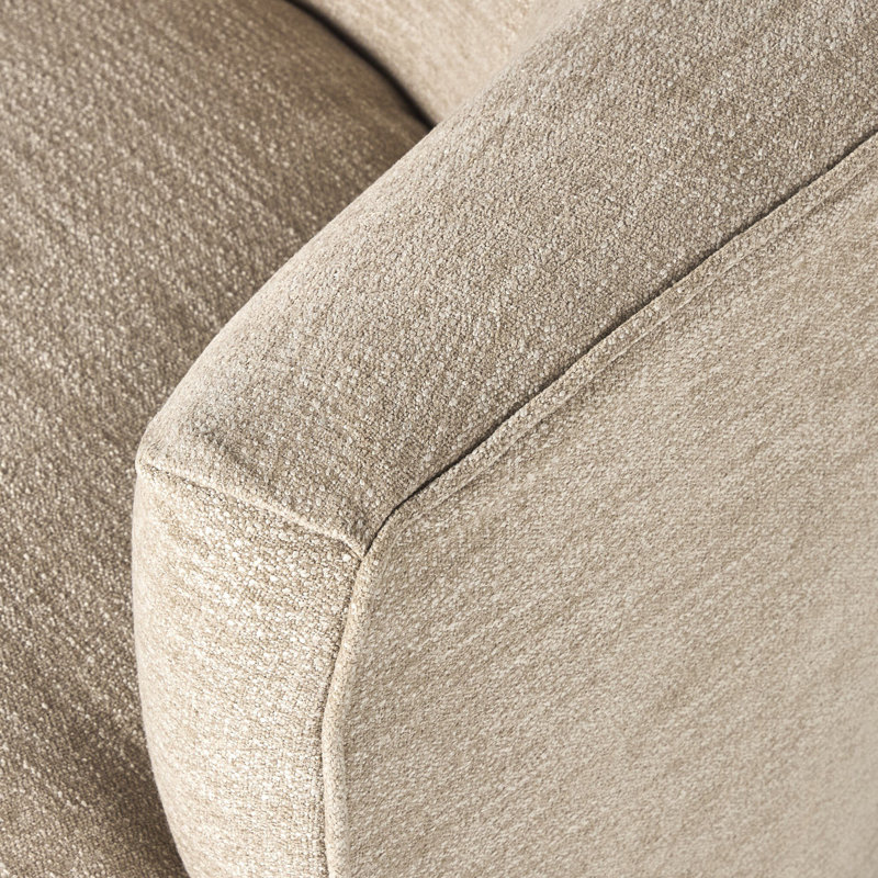 Mila Swivel Barrel Chair, Laken Stone Performance Textured Weave