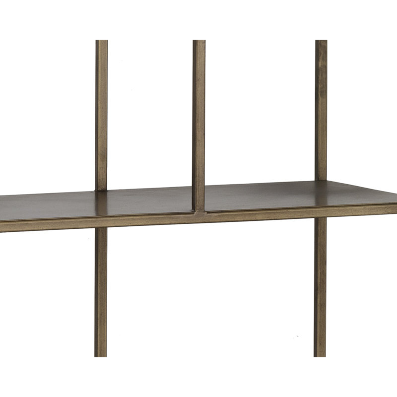 Mixt Etagere Bookcase, 77" H x 23.50" W x 12" D, Antique Brass