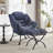 Modern Soft And Comfortable Accent Chair With Ottoman, Armrests And Side Pocket For Small Spaces-534403485