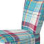 Chaise d'appoint rembourrée à motif tartan bleu et rouge