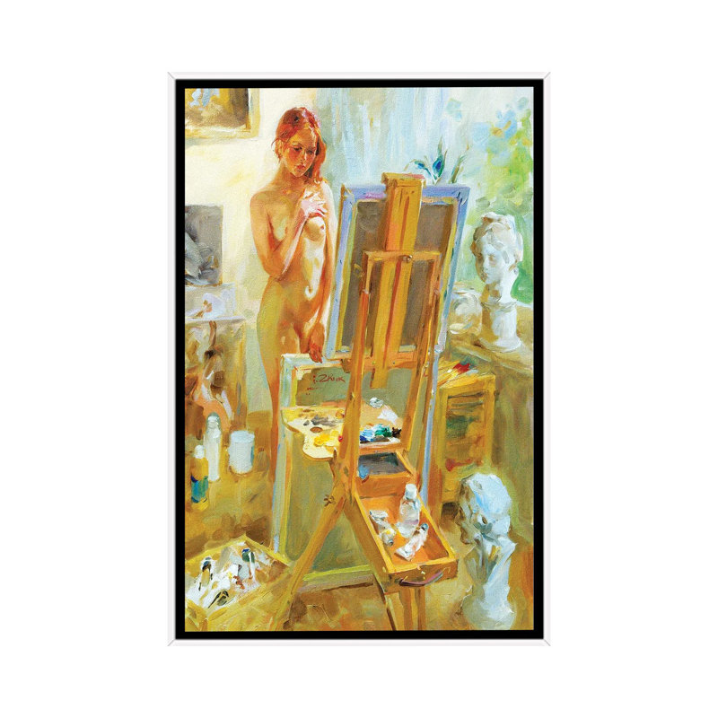 Model In Atelie by Igor Zhuk - Painting on Canvas