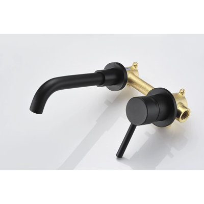 Wall Mount Bathroom Tap Matte Black - Construction, 360-Degree Swivel Spout With Aerator Sink Faucet Stylish Design, Aerator, Reliable Solid Brass Build For Bathrooms