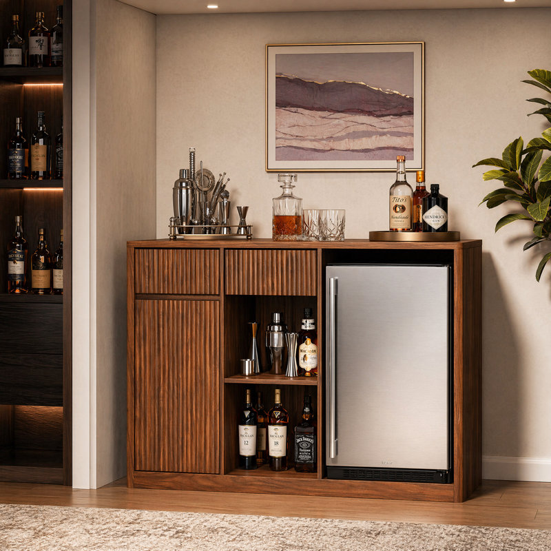 Armoire de bar 51,2 po, Noyer