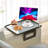 Upgraded Couch Arm Tray Table With Dual Phone Holder - Multi-Functional Sofa Armrest Tray For Drinks, Snacks, Tablets - Sturdy Design With Non-Slip Surface For Home Use