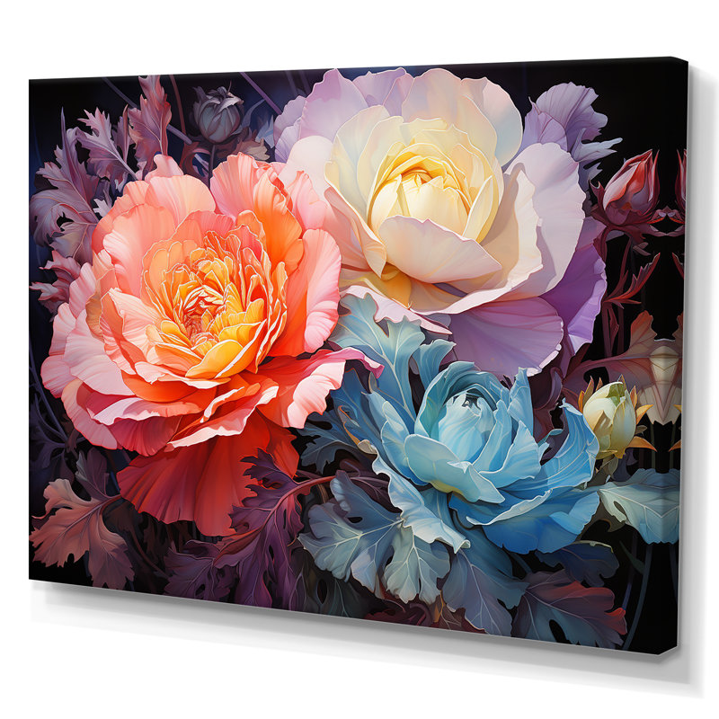«Peony Petals Elegance I», reproduction sur toile, H 34 po x l 44 po x P 1,5 po, Toile tendue