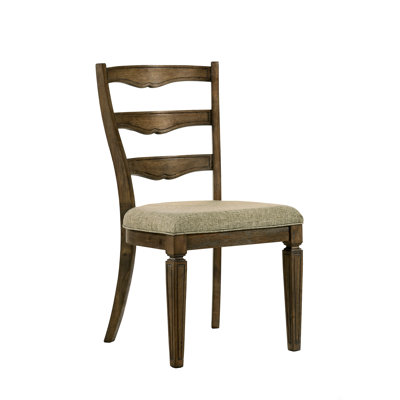 Ensemble de 2 chaises d'appoint en tissu et chêne vieilli