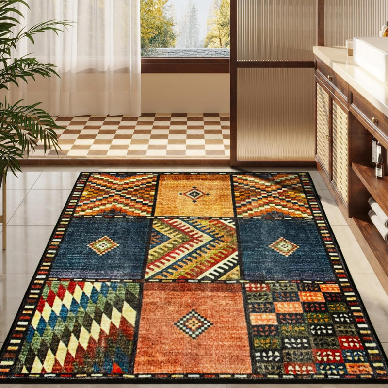 Square Vintage Look Faux Fur 120cm X 120cm Area Rug