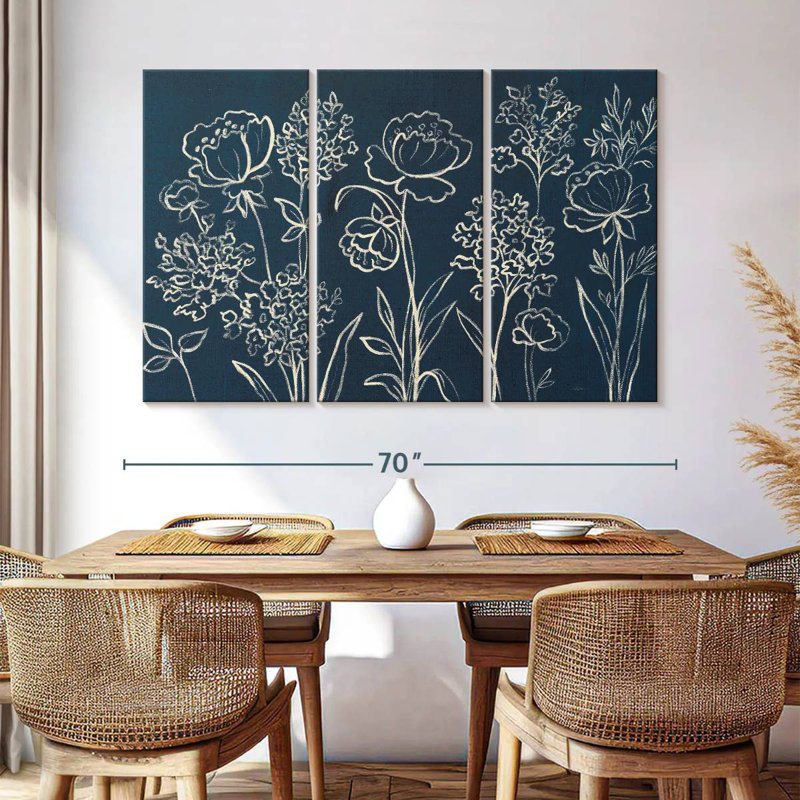 Harnek An Indigo Floral I, 42" H x 65" W
