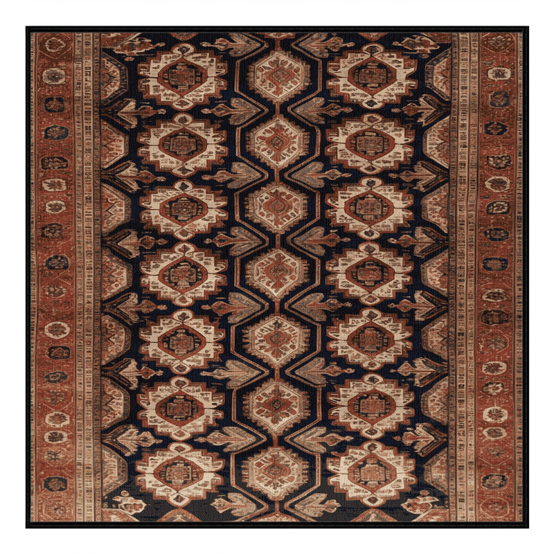 Machine Washable Persian Brown Area Rug, Square 6'