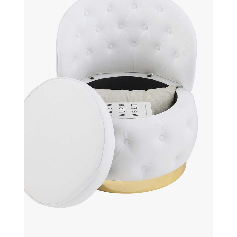 Chaises de rangement pivotantes 360 degrés, Blanc