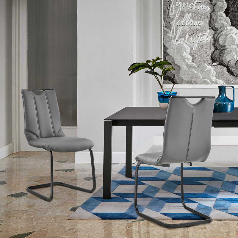 Chaise d'appoint en métal gris Aivi