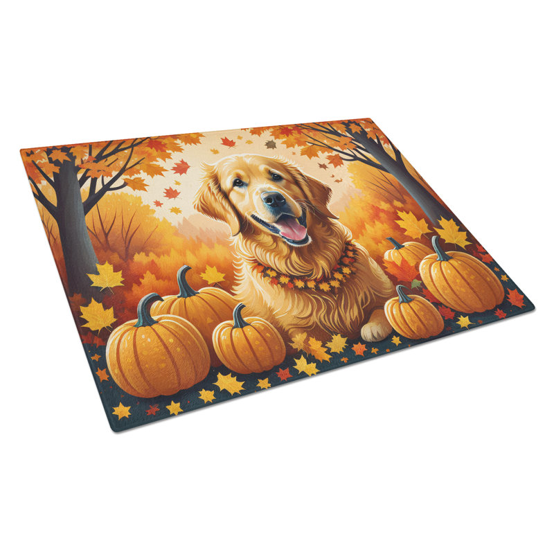 Grande planche à découper en verre Golden Retriever