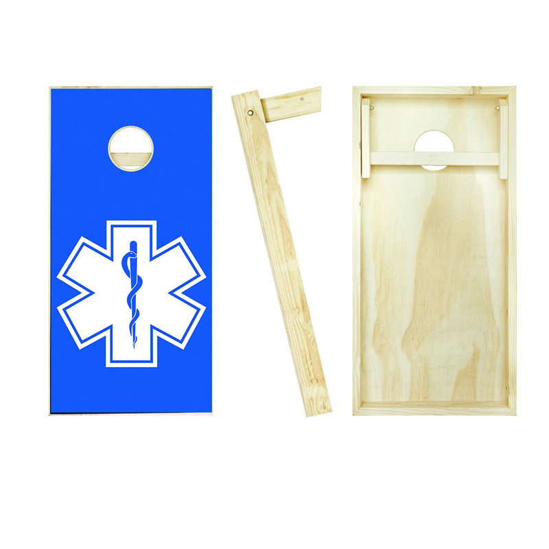 2' x 4' EMS Solid Wood Cornhole Set with Bags, Multicolor