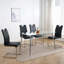 Chaise de salle à manger en polyuréthane avec pieds argentés (ensemble de 4)-114326674