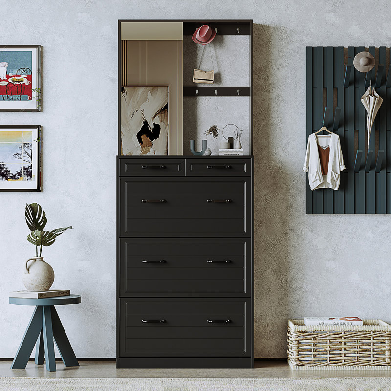 Portemanteau avec rangement pour chaussures Jeri, Noir