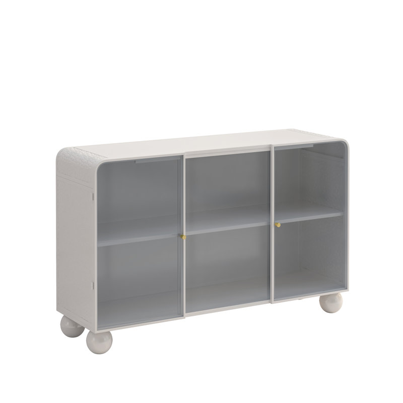 Armoire de rangement en verre 47,25 po, Blanc