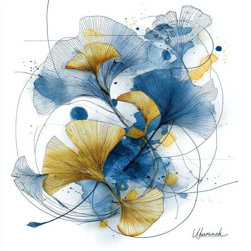 Botanical Line Bloom Wrapped Canvas Wall Art, 40"H x 40"W x 1.5"D