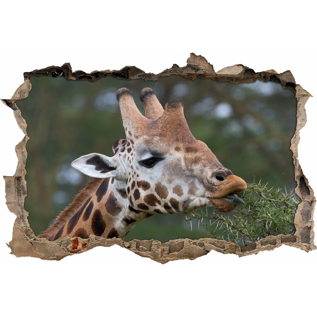 Schöne Giraffe mit blauer Zunge Wandsticker