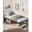 Metal Bed Frame, 190 Cm, Under-Bed Space, Modern Style, For Guest Room, Easy Assembly, Ink Black-1844034779