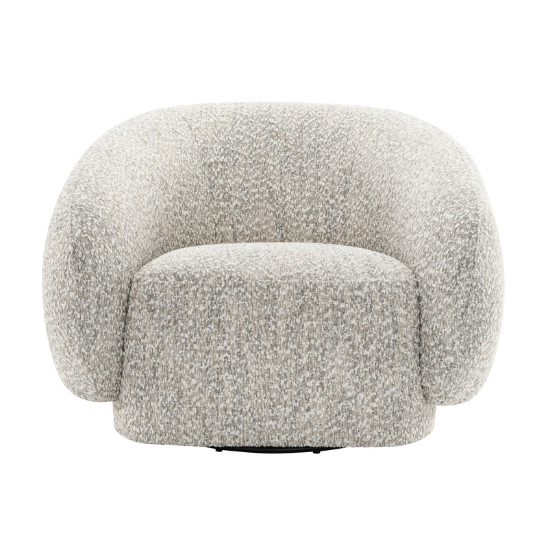 Flurry Boucle 360-Degree Swivel Accent Chair, Brown