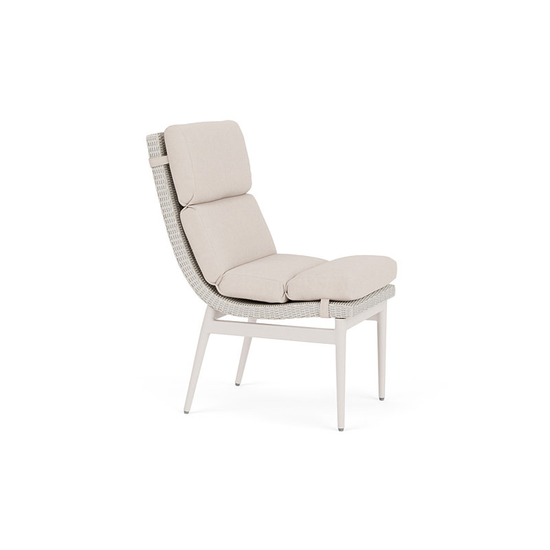 Cascade Outdoor Dining Side Chair, Canvas Birds Eye, Antique White