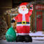 Décoration de Noël gonflable 14 pi avec Père Noël illuminé