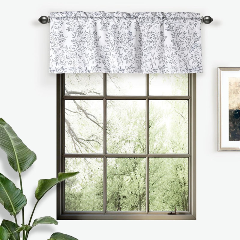 Darby Floral Tailored 52'' W Window Valance in