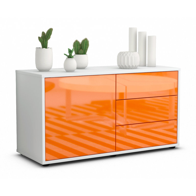 Penny TV Stand for TVs up to 40", High-gloss Orange / Matte White