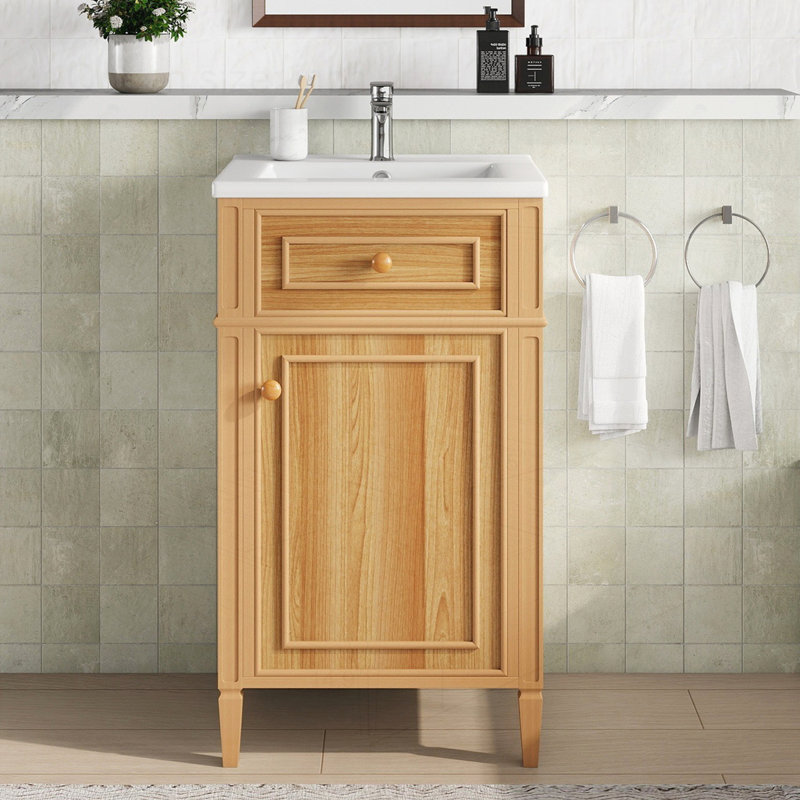 Meuble-lavabo en bois 20 po avec lavabo