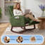 High Back Nursery Rocking Chair with Adjustable Footrest, Side Pocket-133344885