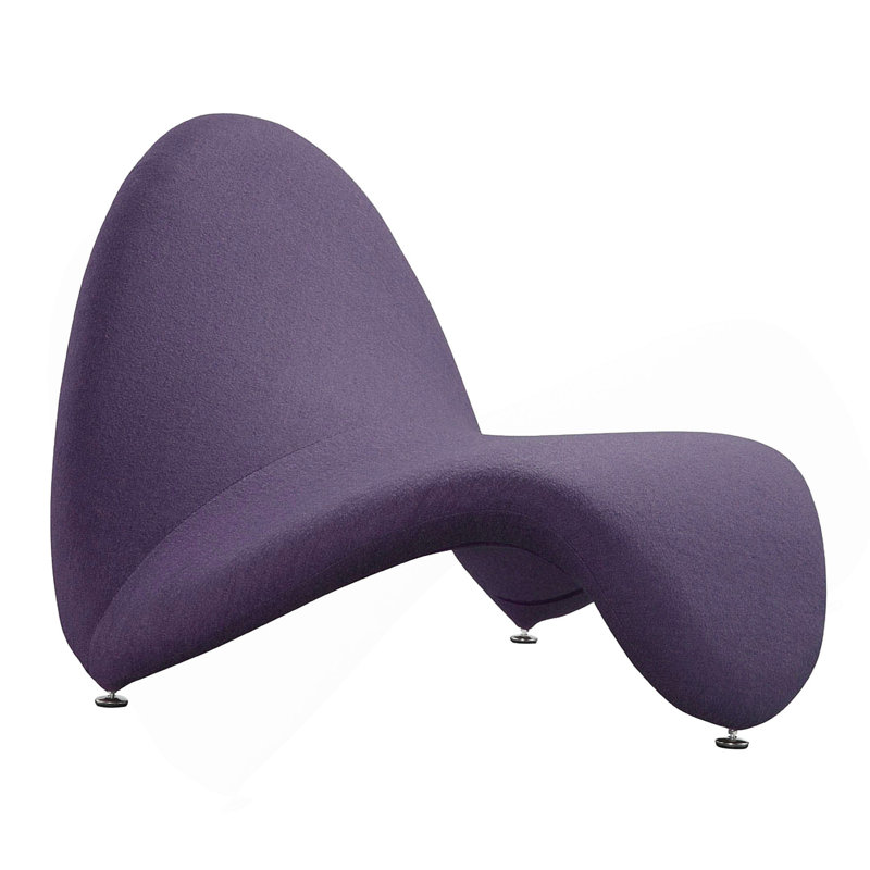 Fauteuil d'appoint en mélange de laine Moma, Mauve