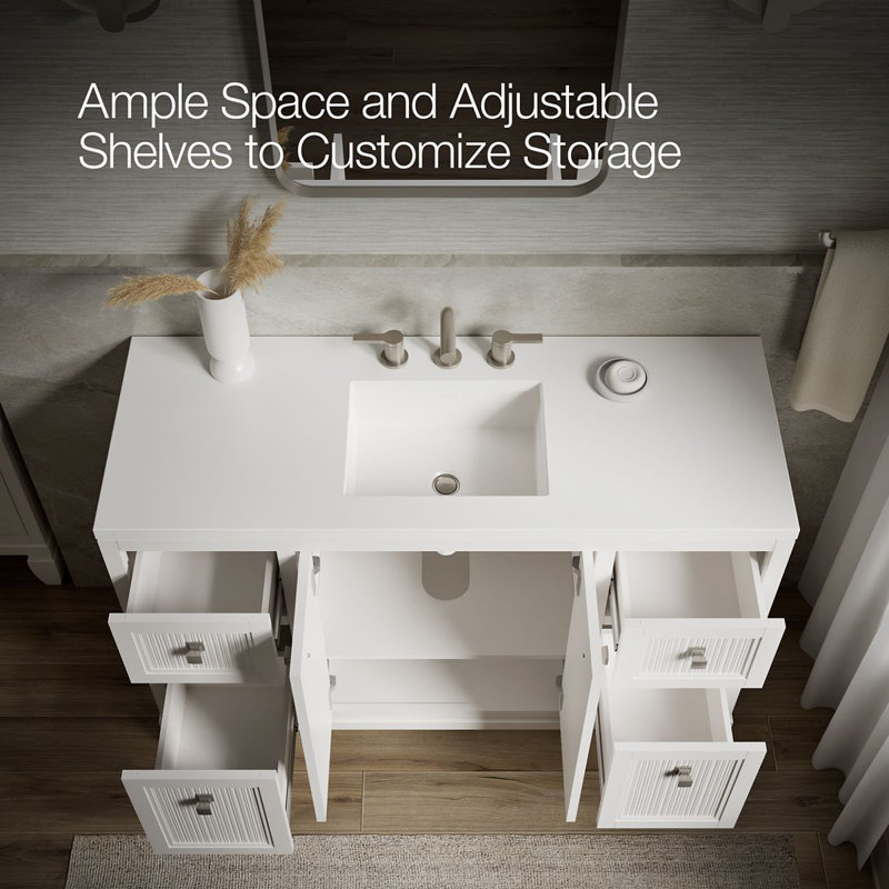 Hearthaven 48-In Bathroom Vanity Set, White