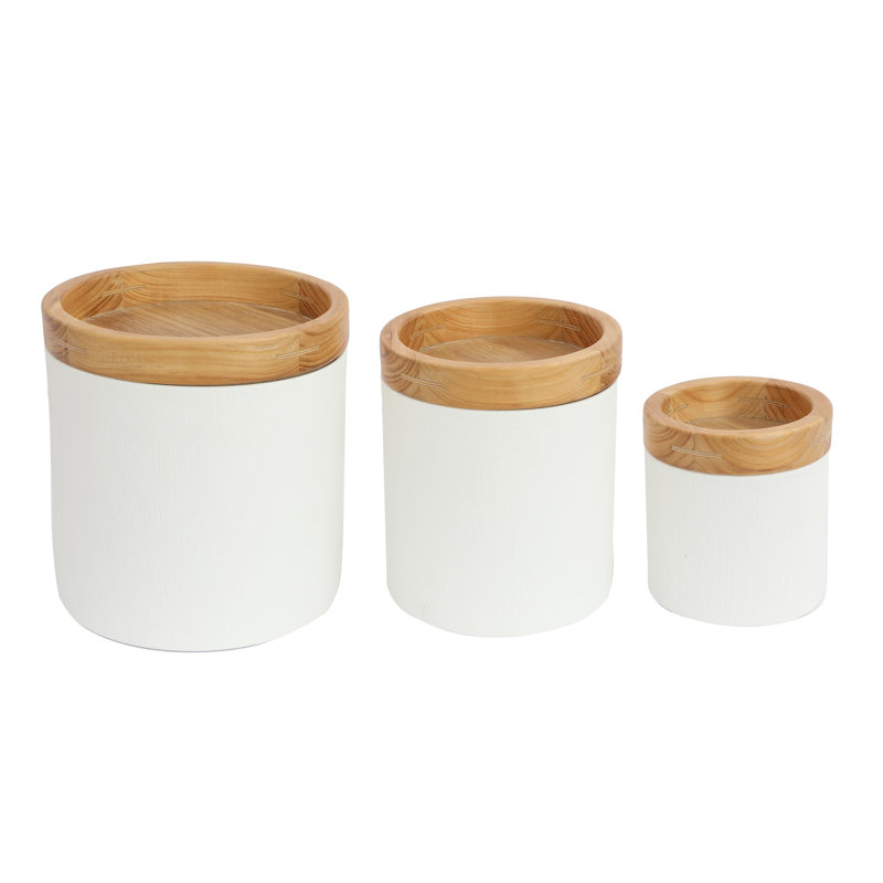 Ensemble de 3 contenants ronds en métal 8,75 po