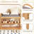 Bamboo Entryway Shoe Bench 2-Tier Shoe Rack with Padded Seat Cushion for Hallway
