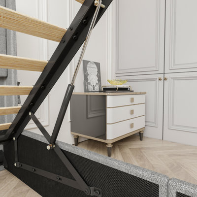 Storage Bed In Queen Size - Modern Chic, Effortless Lifting Mechanism Lift Up Chic Design, Construction Materials