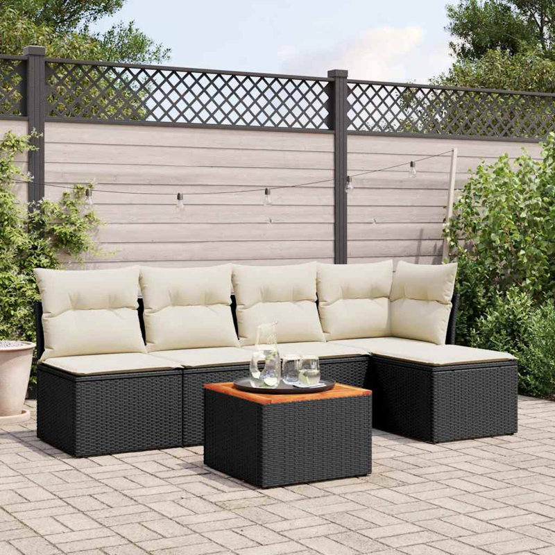 Vidaxl Garden Sofa Set Black