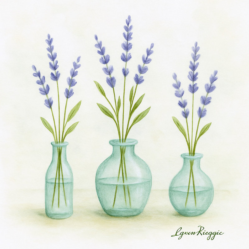 «Lavender Serenity» - Art mural doux sur toile botanique, H 20 po x l 20 po