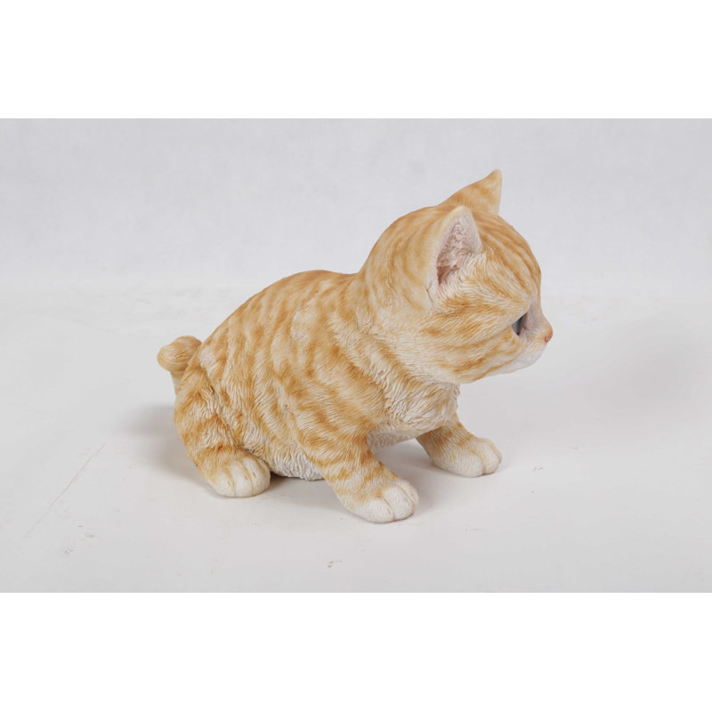 Adorable Small Orange Tabby Kitten Polyresin Statue