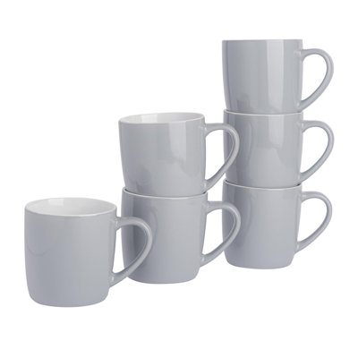 Argon Tableware - Coloured Coffee Mugs - 350ml - Pack of 6