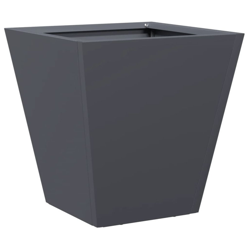 Chaely Metal Planter, Anthracite, 11.81" H x 11.81" W x 11.81" D, 1