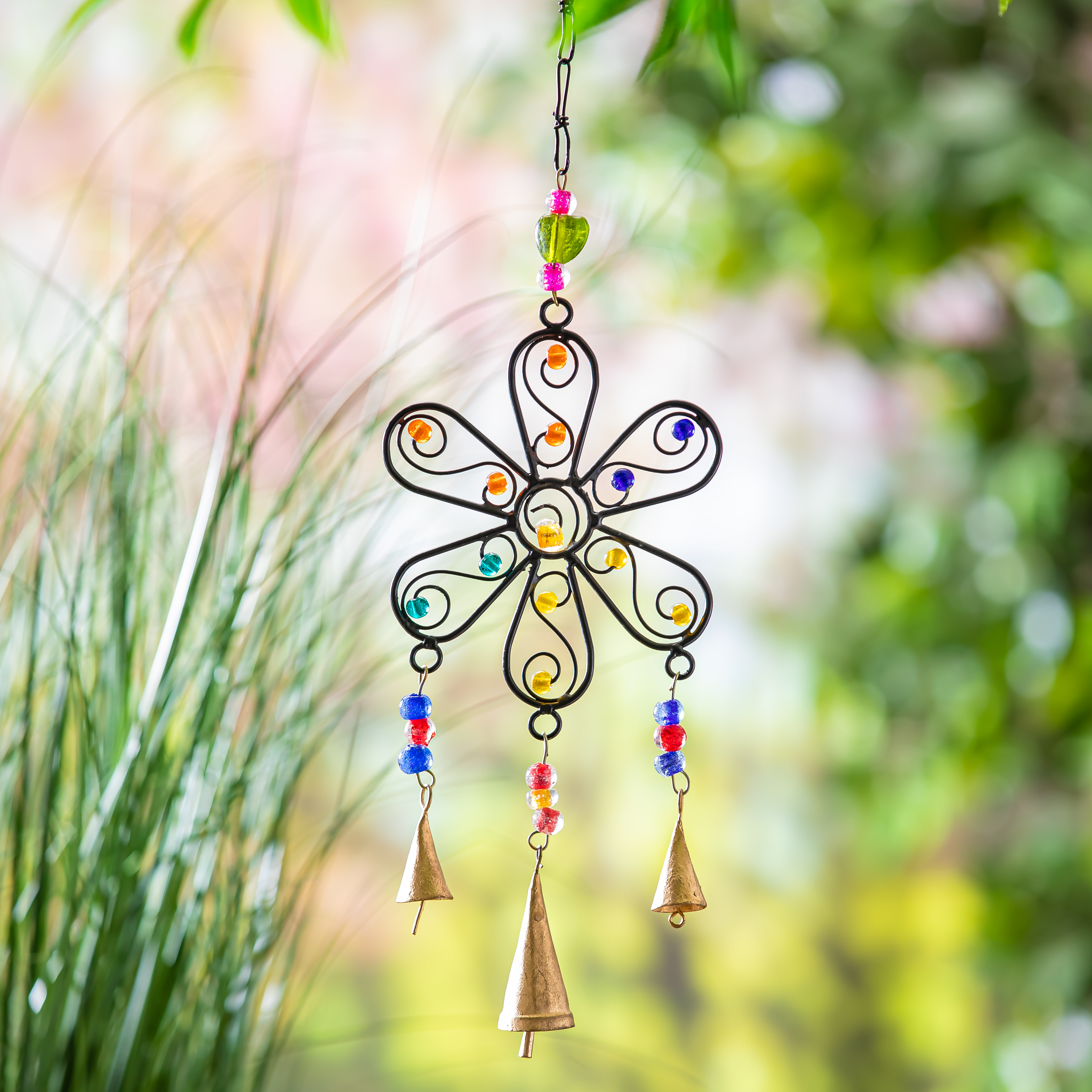 Arlmont & Co. Lochlen Metal Plants & Flowers Wind Chime | Wayfair