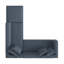 Canapé modulaire en L à 5 places avec repose-pieds et coussins décoratifs, bleu marine-129508285-129508287