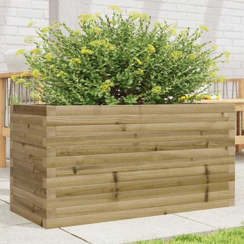 3 Wood Planter, 46cm H x 90cm W x 40cm D, Naturally impregnated