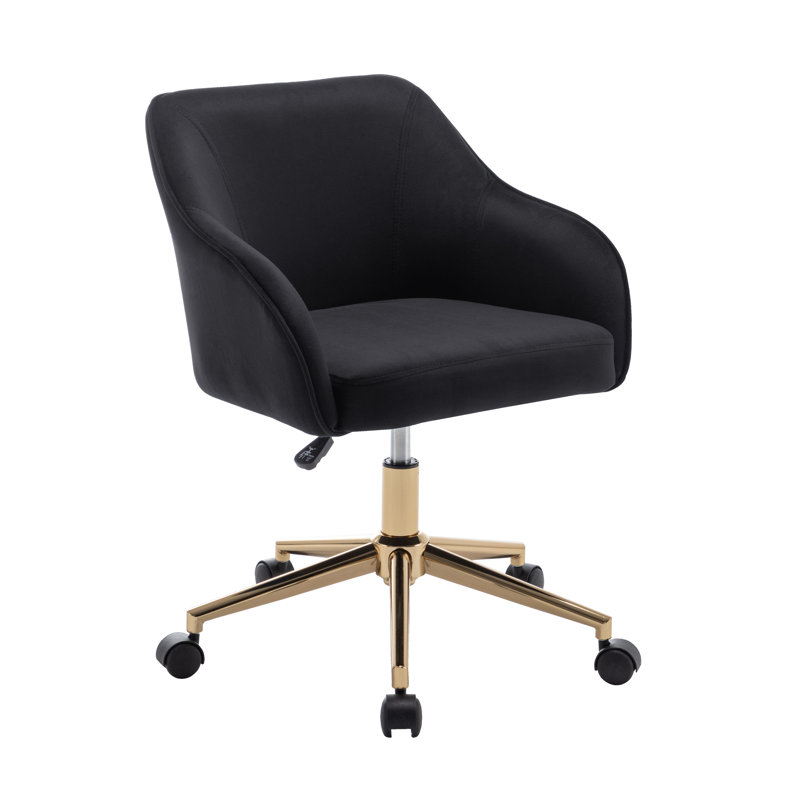 Jace Velvet Office Chair, Black