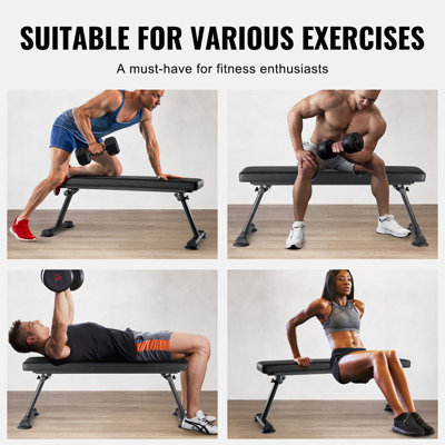 Banc de musculation plat, banc de musculation pliable, banc utilitaire pour l'entraînement complet du corps, banc de presse 1000 LBS pour la gymnastique à domicile, pour l'entraînement de poids polyvalent et les exercices abdominaux